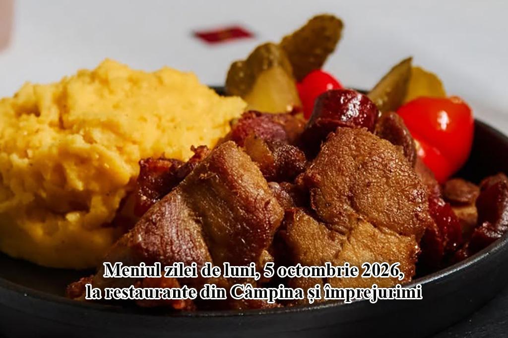 Luni, 5 octombrie 2026. Meniul zilei la restaurante din Câmpina și împrejurimi
