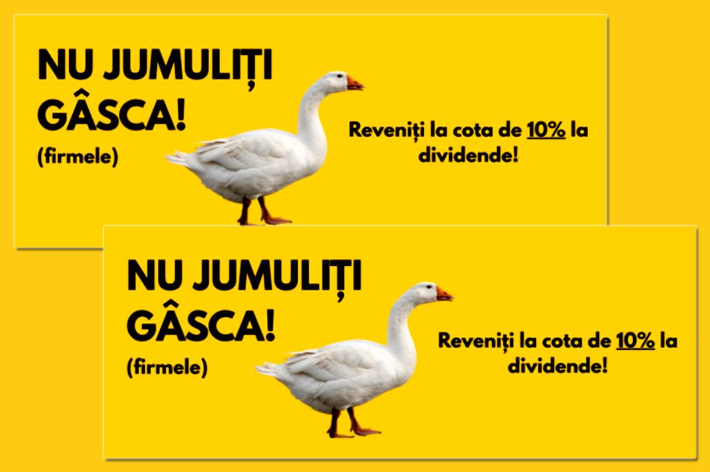 “NU JUMULIȚI GÂSCA (firmele)!”, o petiție lansată de Asociația Câmpina Curată pentru revenirea la cota de 10% a impozitului pe dividende