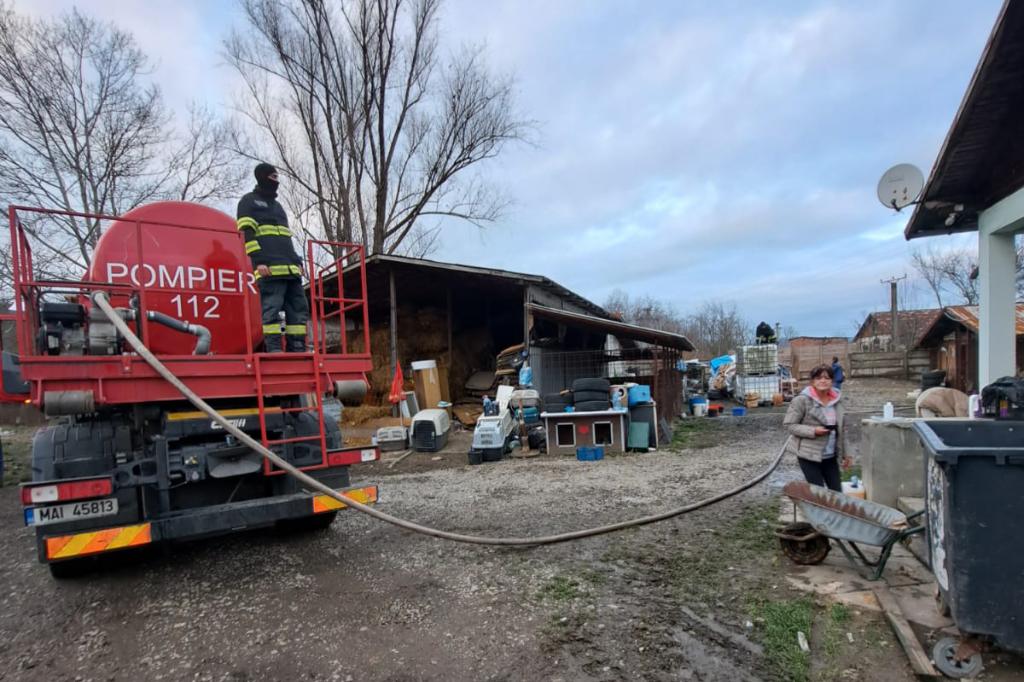 Pompierii au aprovizionat cu apă Adăpostul chinologic de la Câmpina
