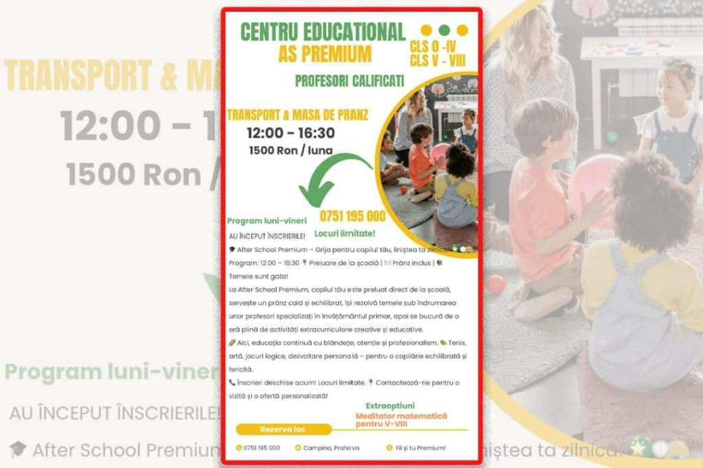 After school Premium - din 8 septembrie la Premium Tenis Club Câmpina