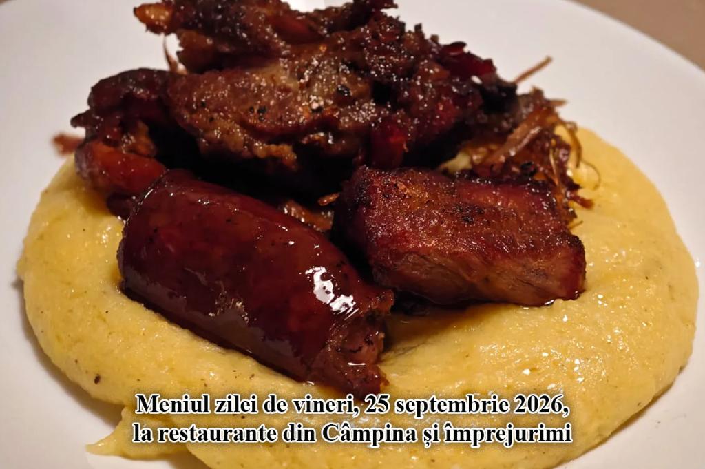 Vineri, 25 septembrie. Meniul zilei la restaurante din Câmpina și împrejurimi