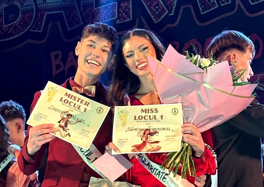 Tessiodora Bănescu și Nikos Ciobotaru – Miss și Mister Boboc 2026 de la CNNG Câmpina