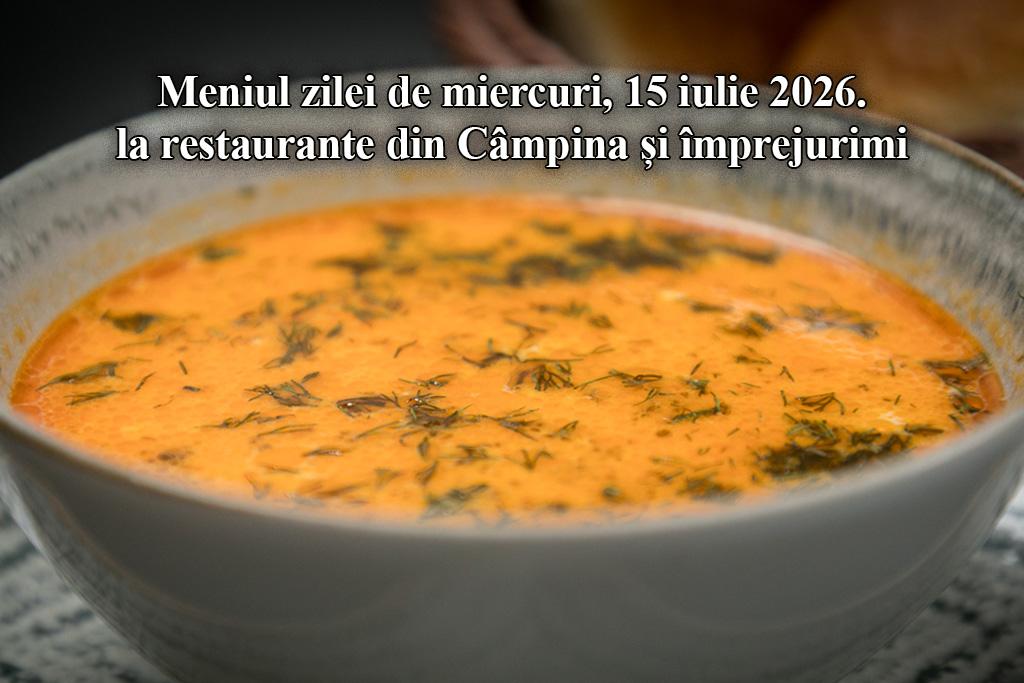 Miercuri, 15 iulie 2026. Meniul zilei la restaurante din Câmpina și împrejurimi