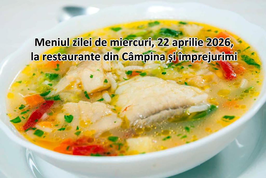 Miercuri, 22 aprilie 2026. Meniul zilei la restaurante din Câmpina și împrejurimi