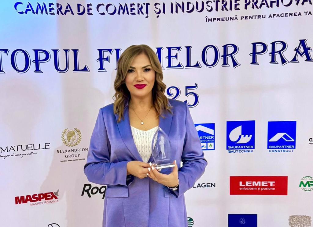 Lorena Crintea – “Femeia de afaceri a anului 2025”. Trofeul i-a fost acordat la Gala Topul Firmelor Prahovene 2025, organizată de CCI