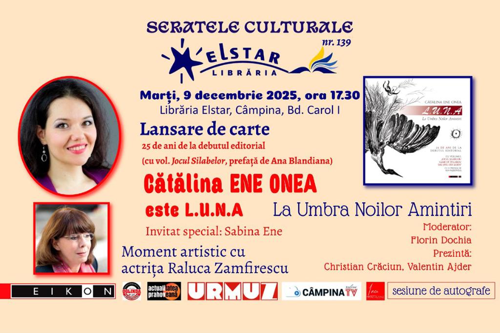 Marți, 9 decembrie, o nouă ediție a Seratelor Culturale Elstar
