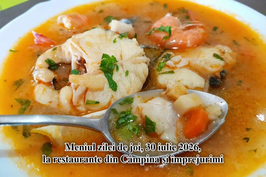 Joi, 30 iulie 2026. Meniul zilei la restaurante din Câmpina și împrejurimi