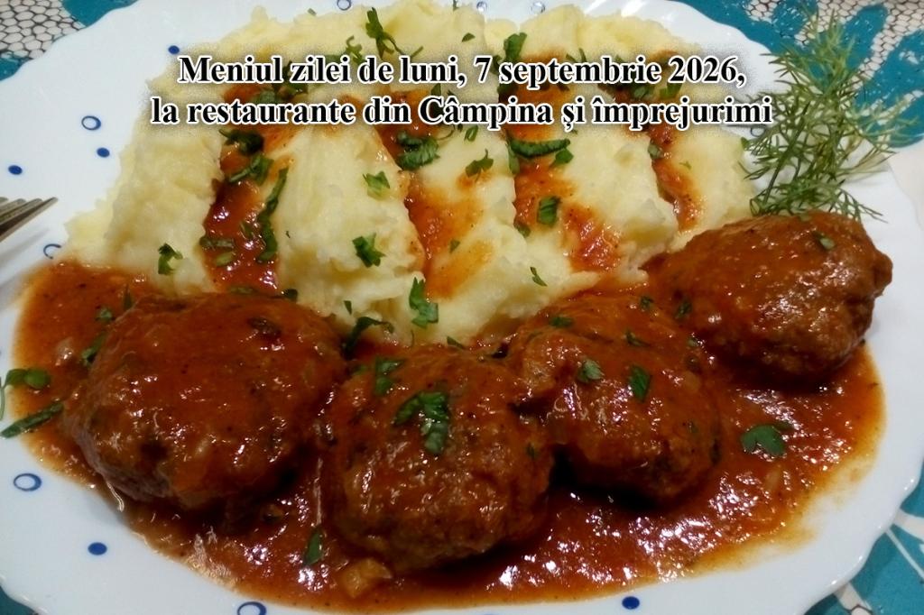 Luni, 7 septembrie 2026. Meniul zilei la restaurante din Câmpina și împrejurimi