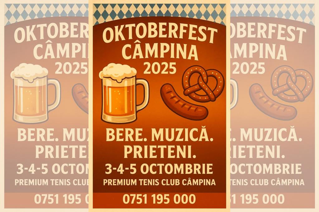 Petreceți nemțește la Câmpina! Oktoberfest 2025 își deschide porțile vineri, 3 octombrie, la Seva Parc, lângă terenurile de tenis