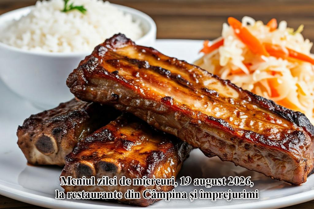 Miercuri, 19 august 2026. Meniul zilei la restaurante din Câmpina și împrejurimi