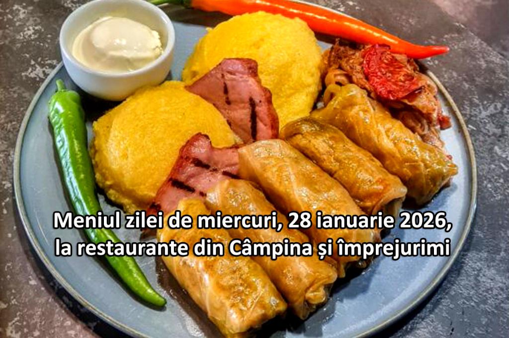 Miercuri, 28 ianuarie 2026. Meniul zilei la restaurante din Câmpina și împrejurimi