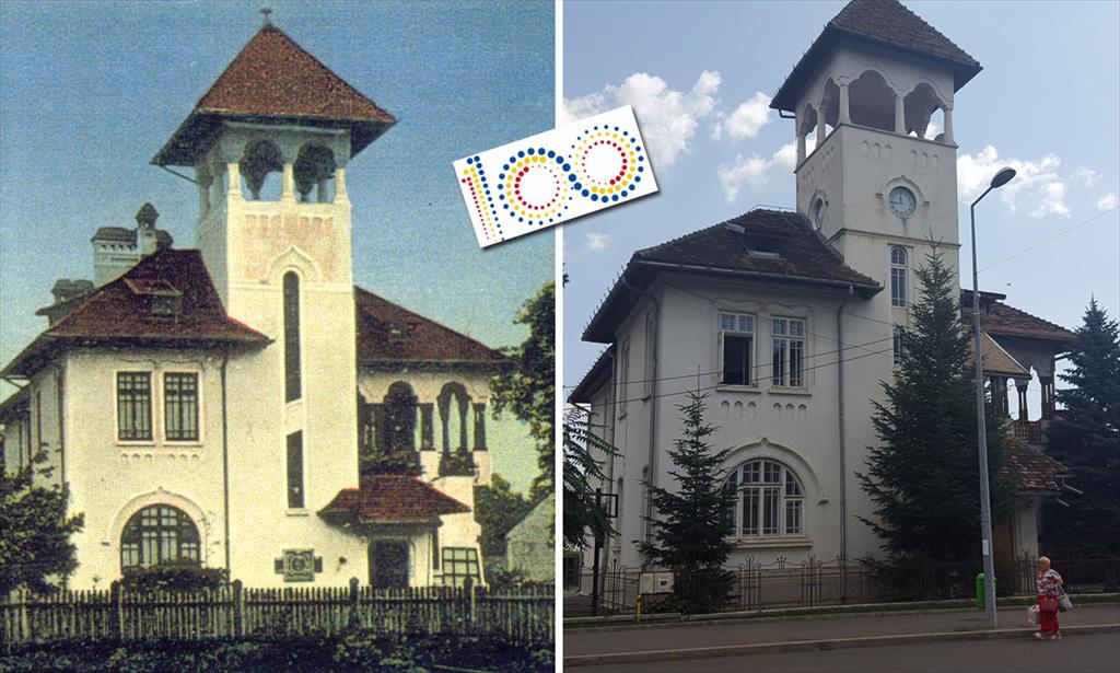 Câmpina, România 100. Vila Dumitru Ştefănescu de ieri, Casa cu ceas de azi