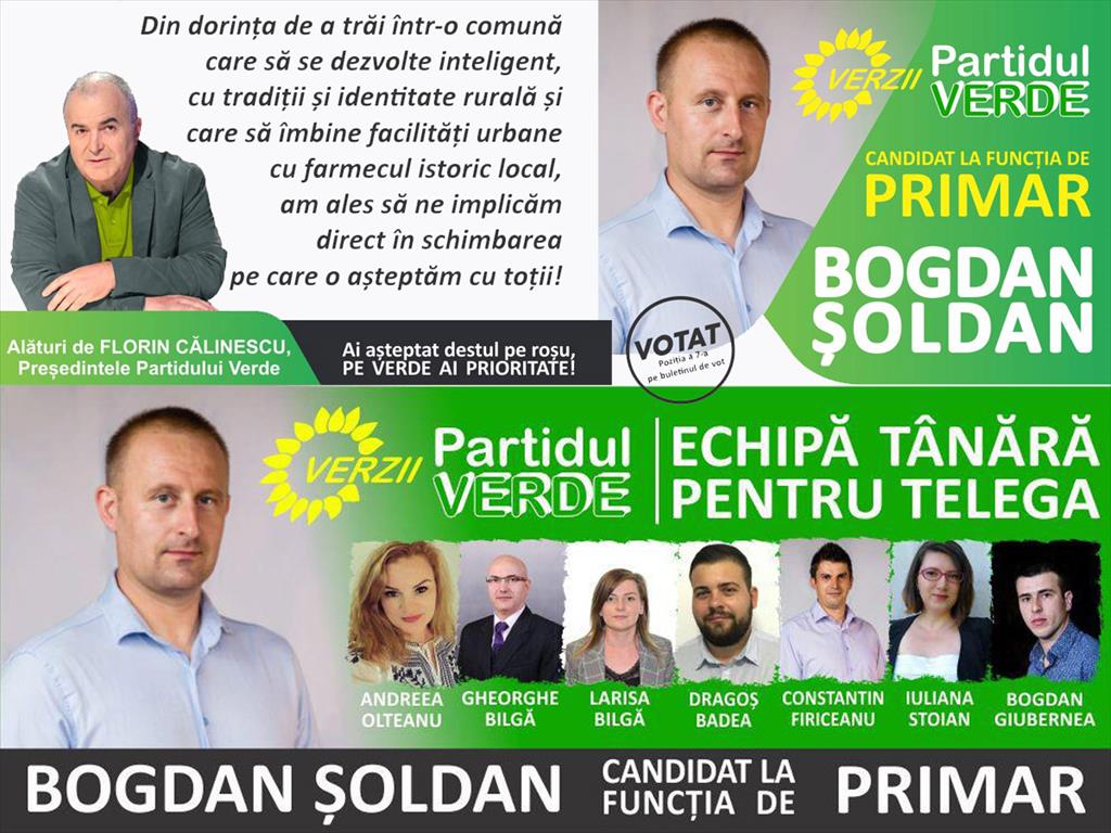 Candidatul Partidului Verde la Primăria Telega, Bogdan Șoldan: ”Telega are un potențial imens, care trebuie doar pus în valoare”